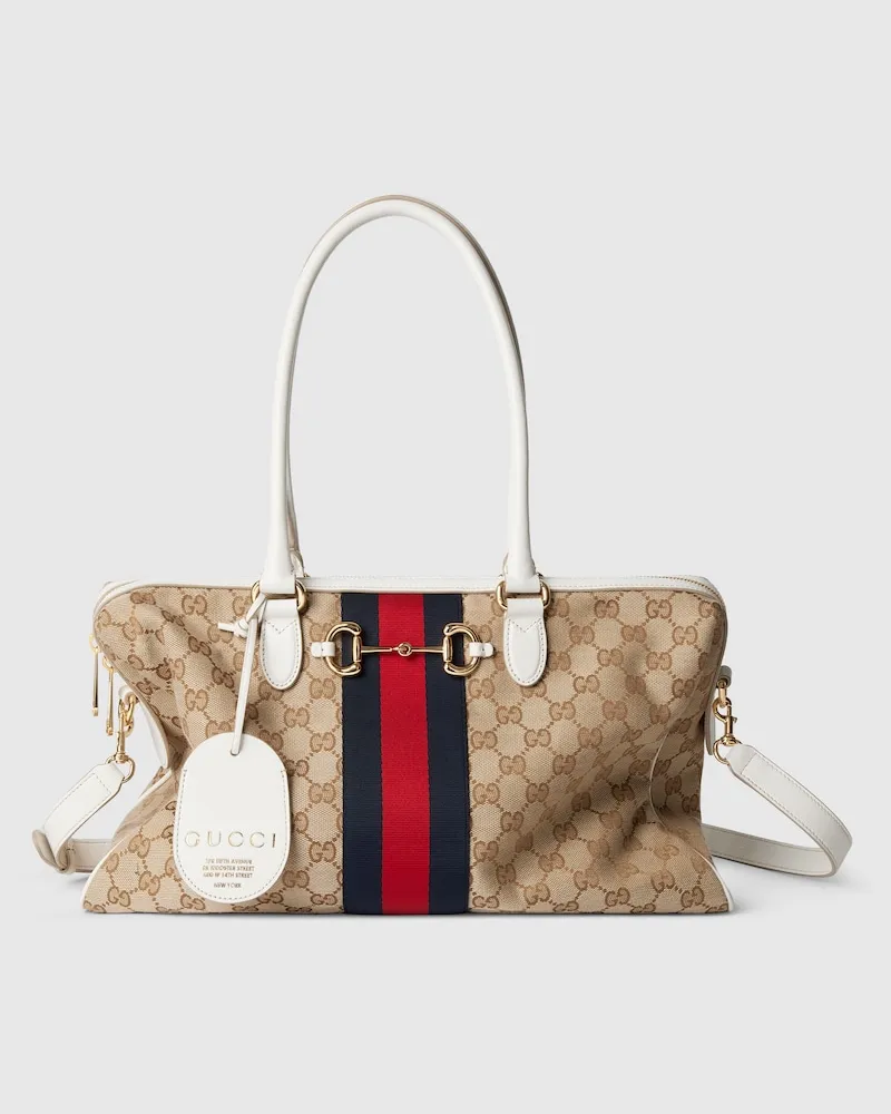 Gucci Große Borsetto Boston Bag Beige