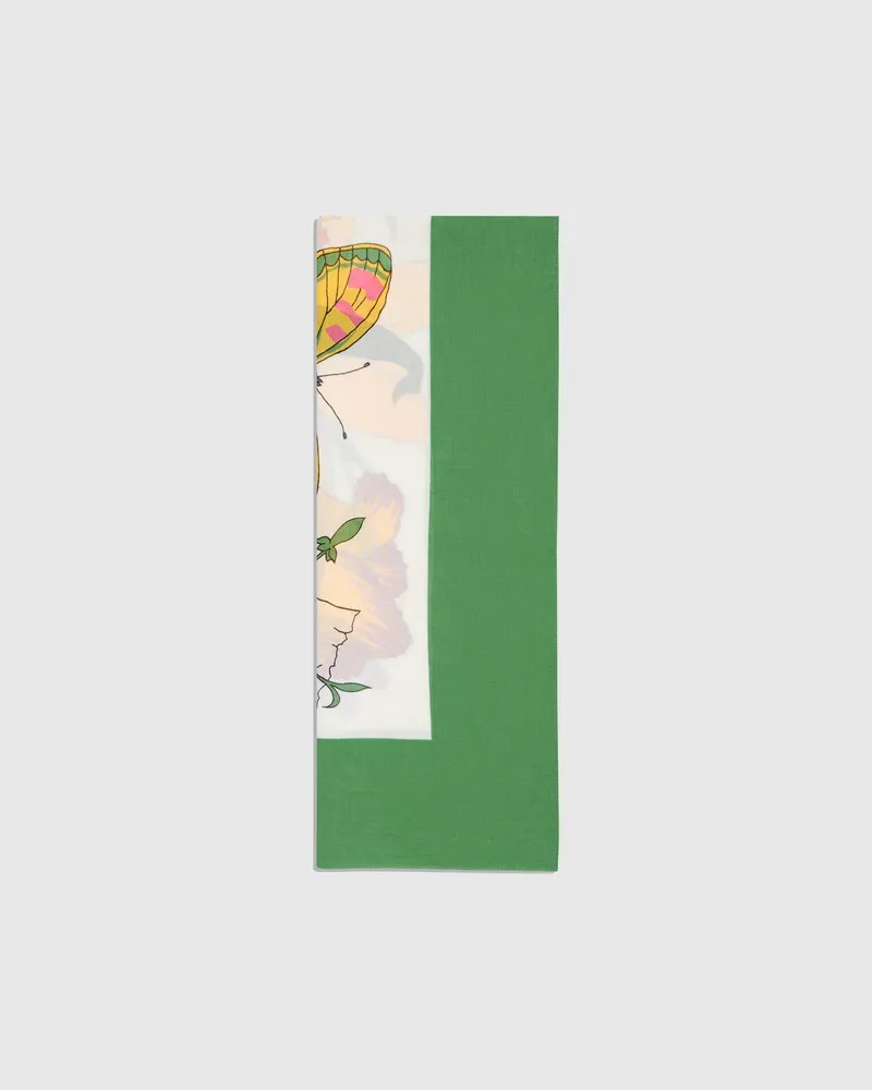 Gucci Paréo En Mousseline De Coton Imprimé Blanc
