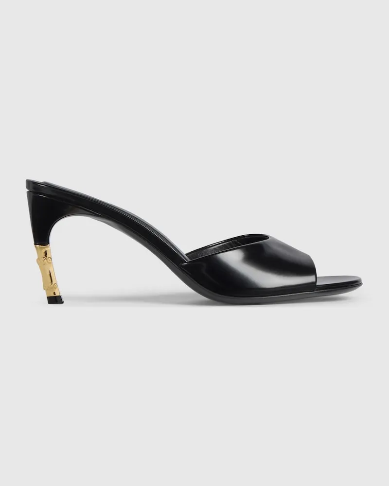 Gucci Damenpantolette mit 'Bamboo'-Motiv, Größe Schwarz