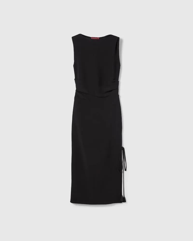 Gucci Kleid aus Seiden-Crêpe Mit Stickerei, Größe Schwarz