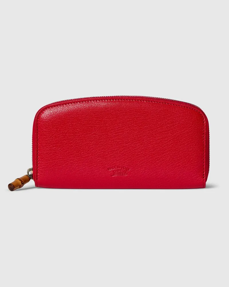 Gucci Portefeuille Zippé Avec Bambou Rouge