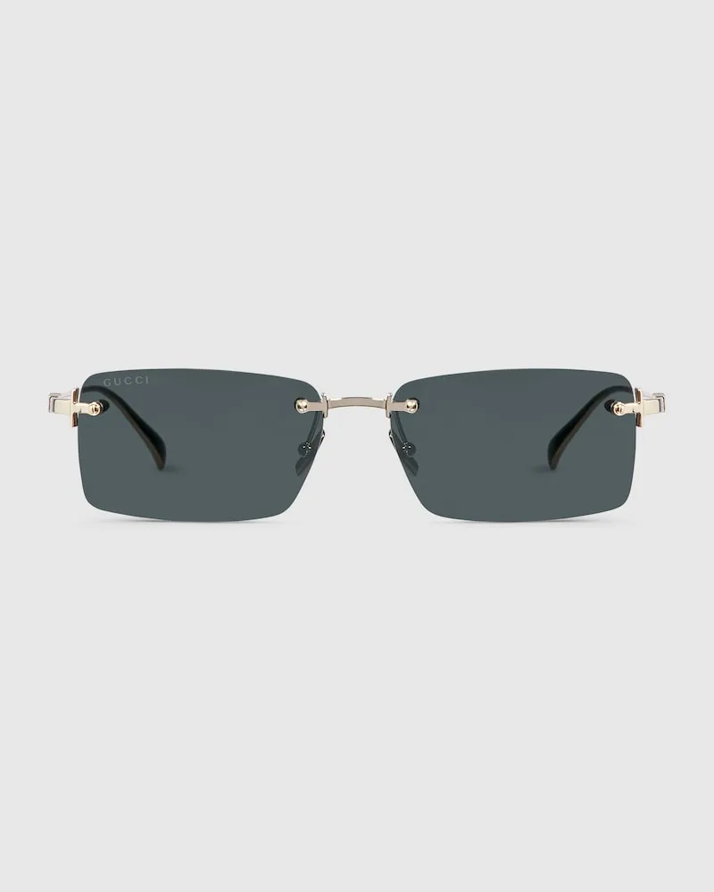Gucci Sonnenbrille Mit Rechteckigem Rahmen Gold