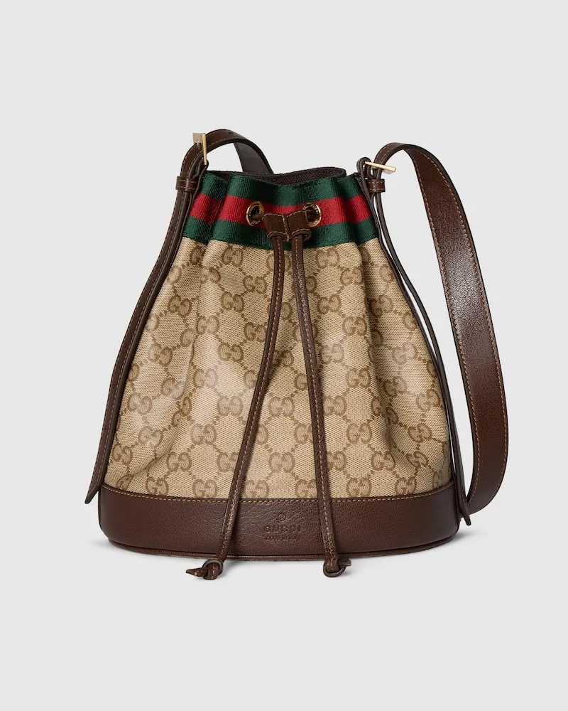 Gucci Kleine Bucket Bag mit Web Beige