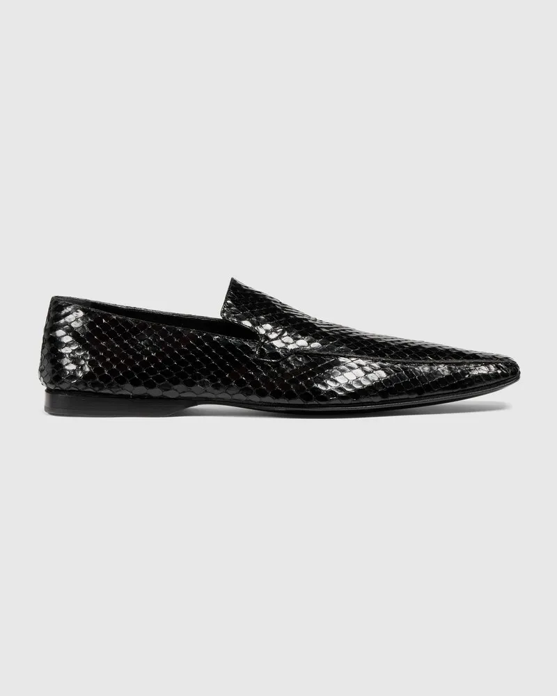 Gucci Herren Giovanni Pythonloafer Schwarz