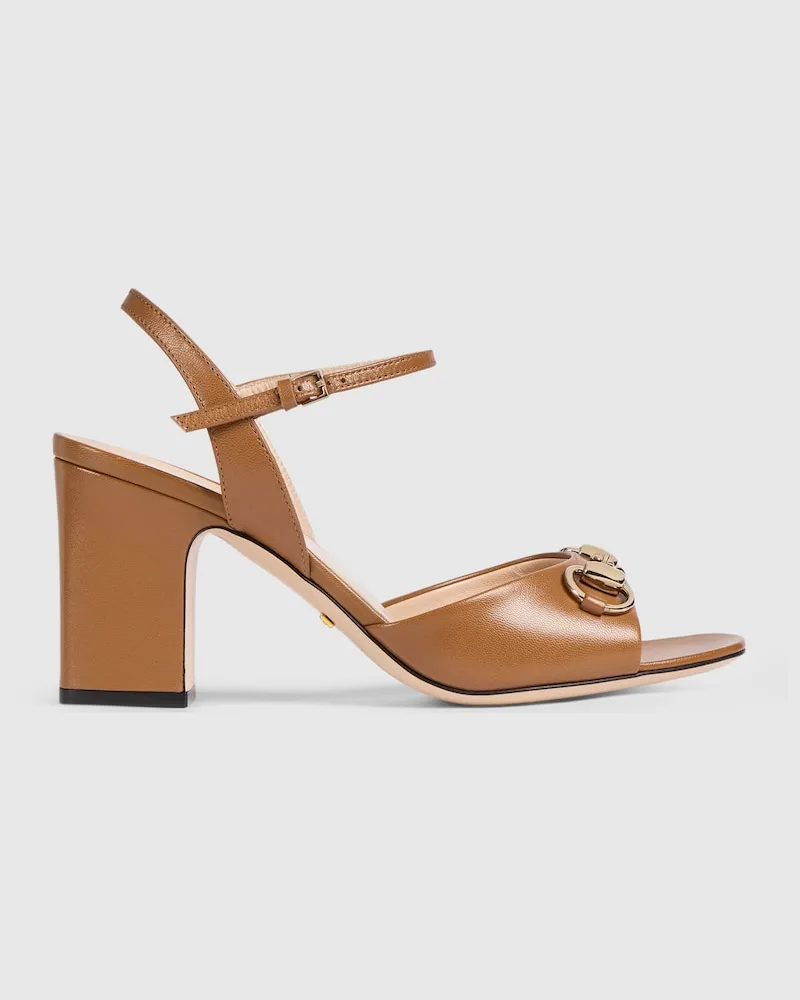 Gucci Damensandale mit Horsebit Braun