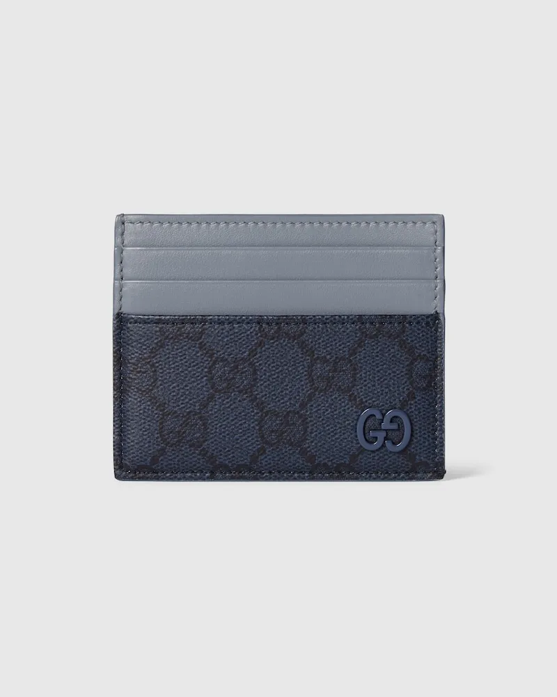Gucci Porte-cartes GG À Finitions Bleu Cendré Bleu