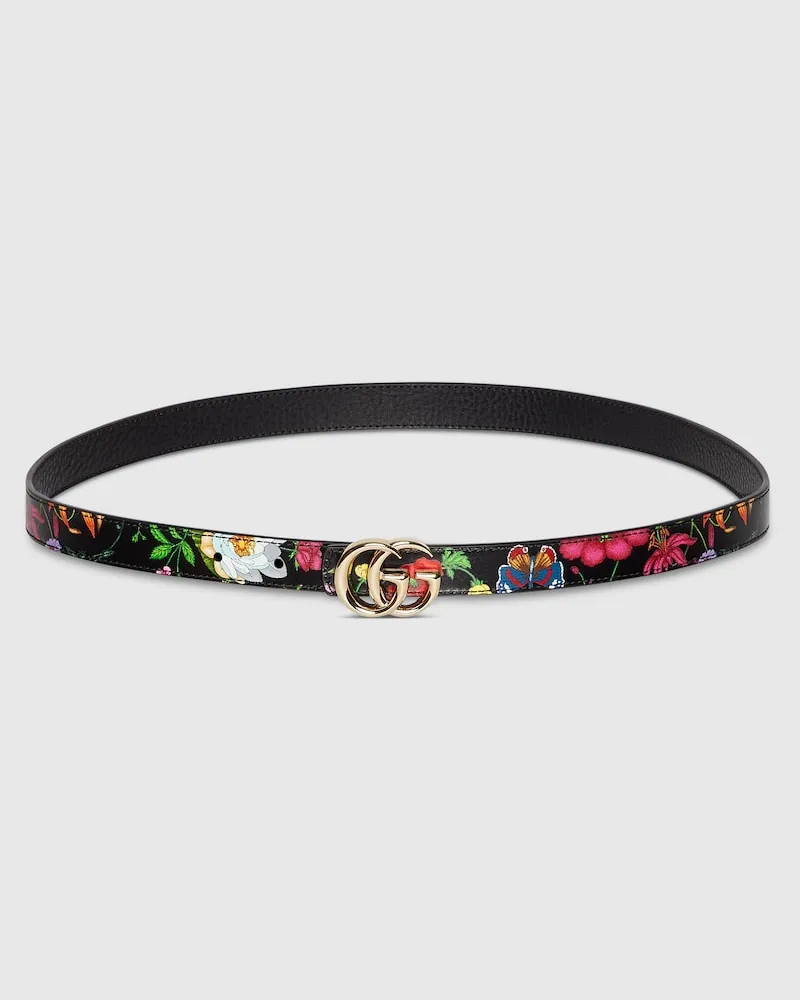 Gucci Ceinture Fine Réversible GG Marmont, Taille 95 Noir