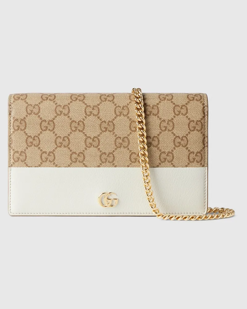 Gucci GG Marmont Brieftasche mit Kettenriemen Beige