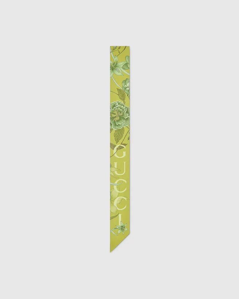 Gucci Band aus Seidentwill Mit Print Grün