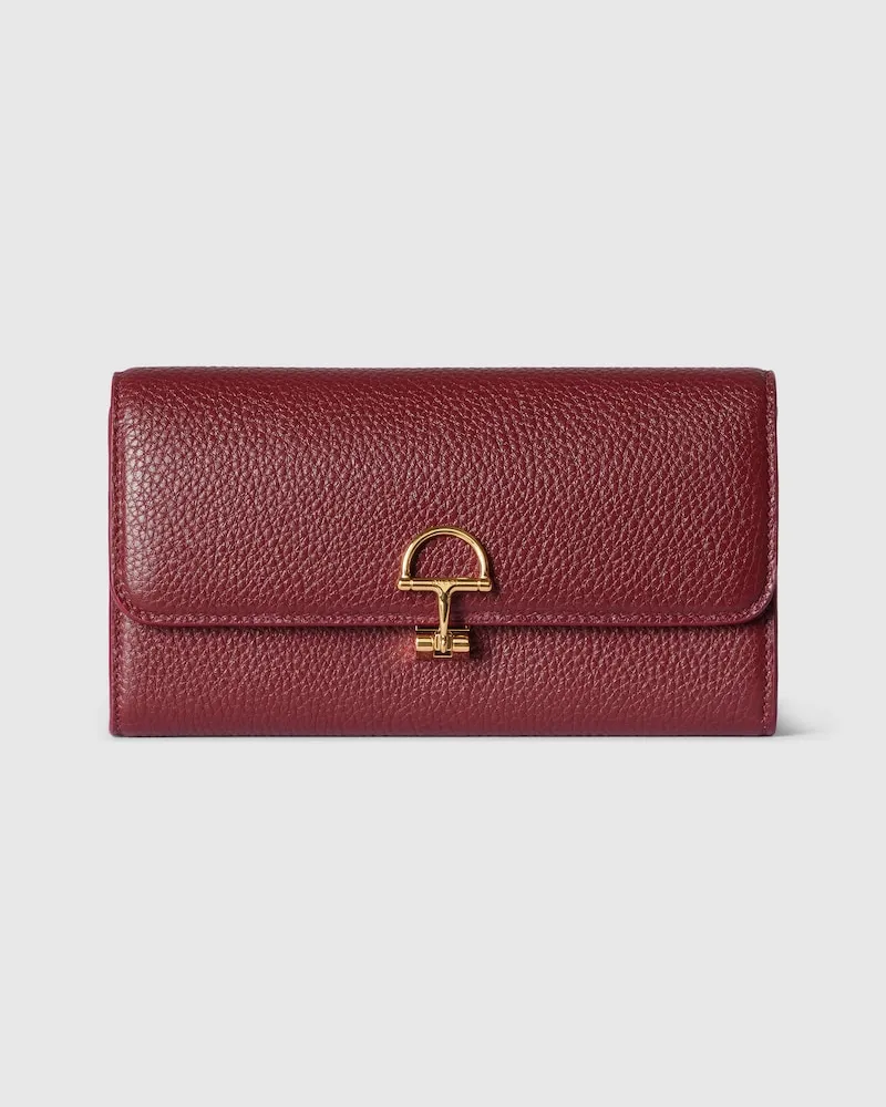 Gucci Softbit Continental Brieftasche Bordeauxrot
