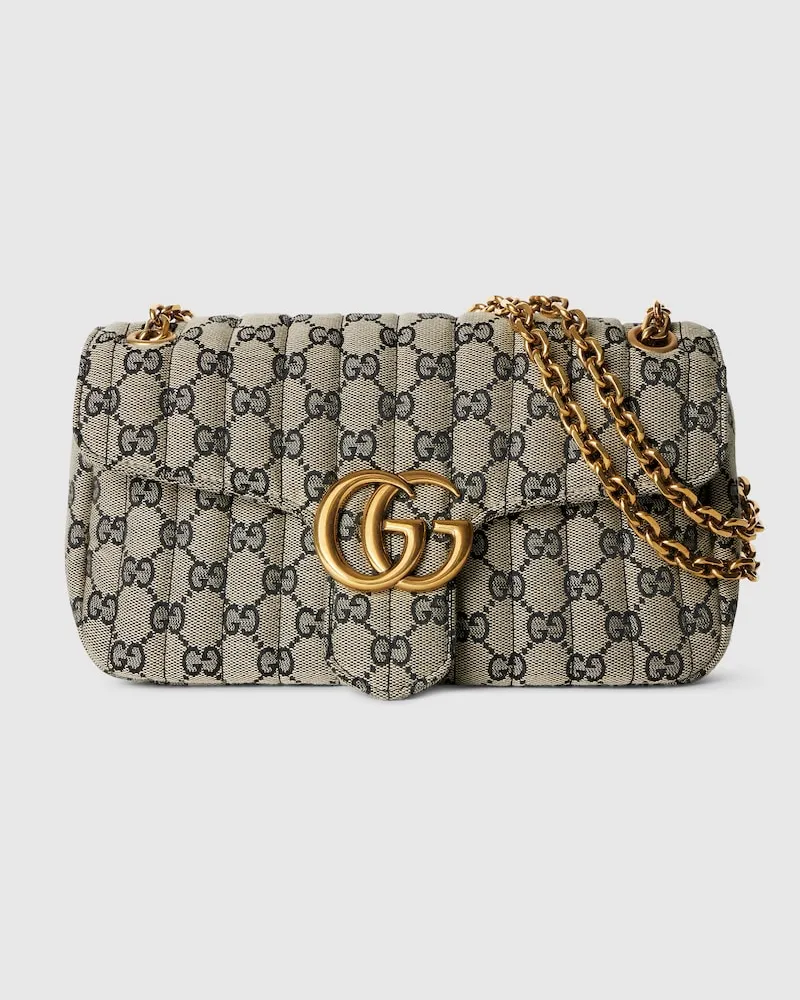 Gucci Jetset GG Marmont Mittelgroße Schultertasche Schwarz