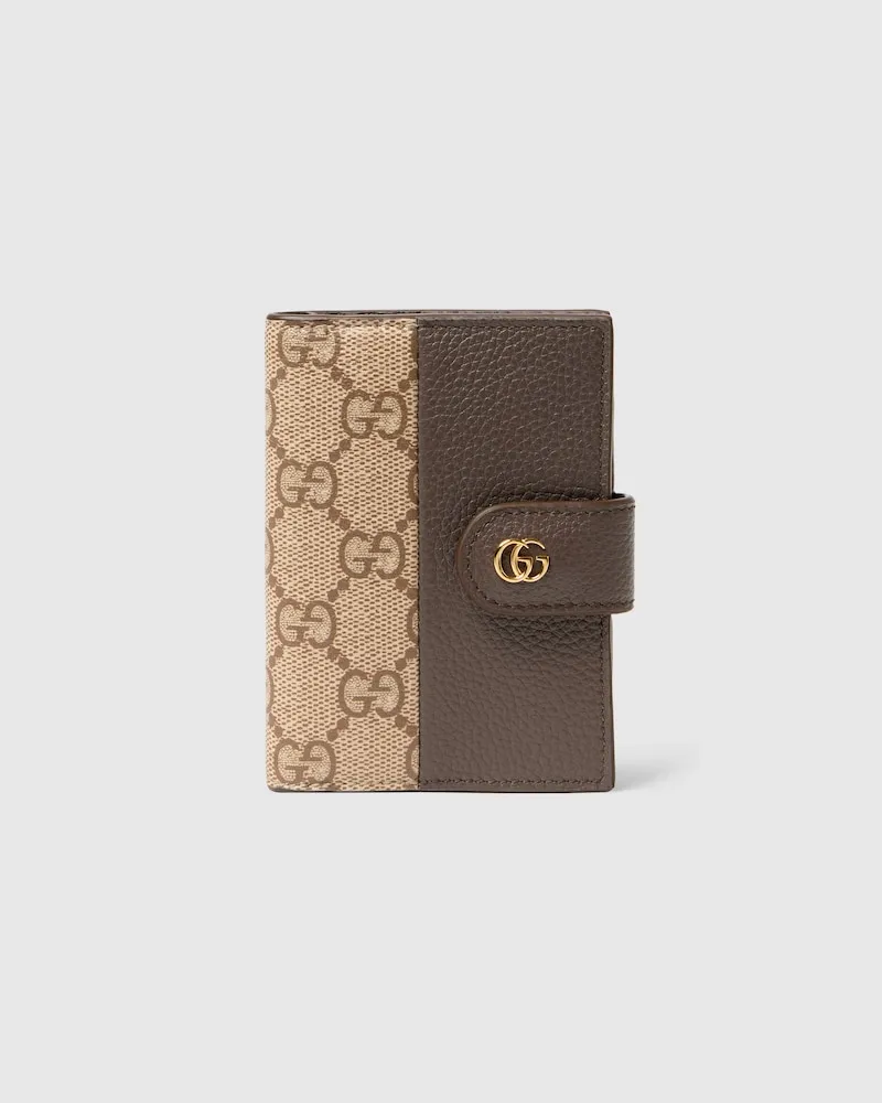 Gucci Zweifarbiges GG Marmont Kartenetui Braun