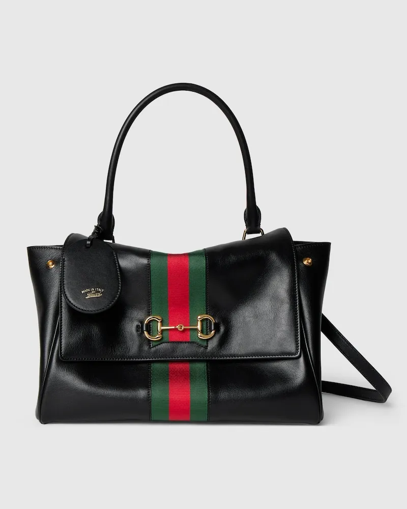 Gucci Mittelgroße Paparazzo Henkeltasche Schwarz