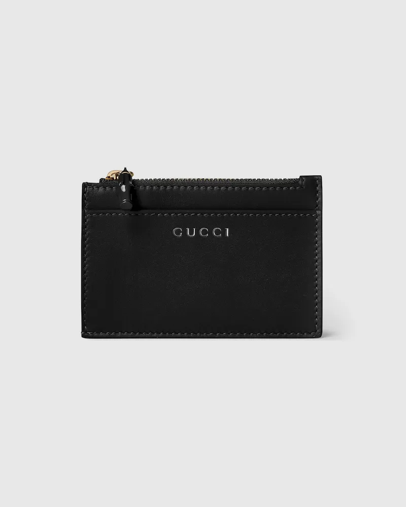 Gucci Kartenetui Mit Bambusdetail Schwarz