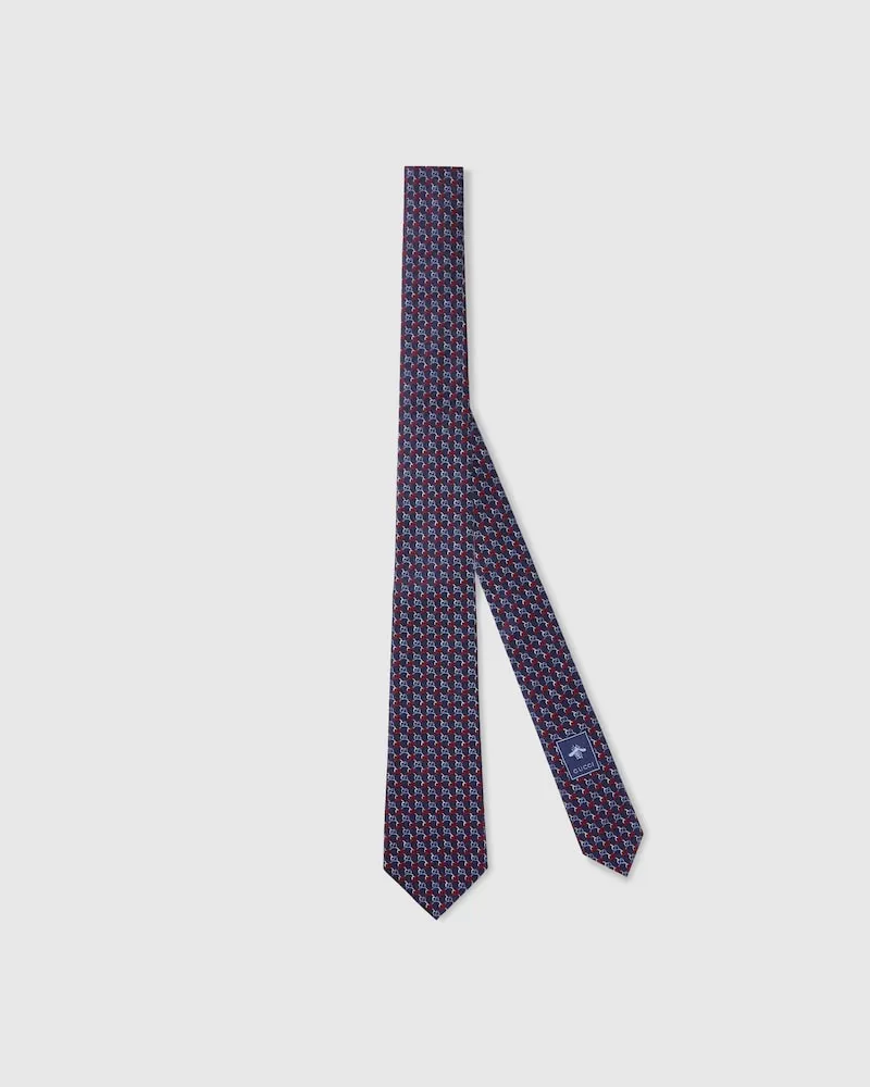 Gucci Krawatte aus GG Seidenjacquard Blau