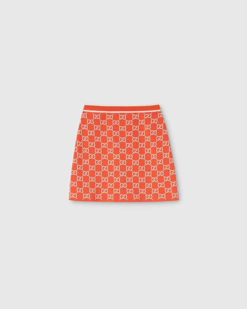 Gucci Rock aus Feinem GG Baumwolljacquard, Größe Orange