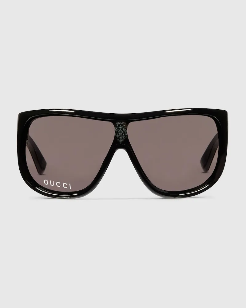 Gucci Sonnenbrille In Maskenform Schwarz