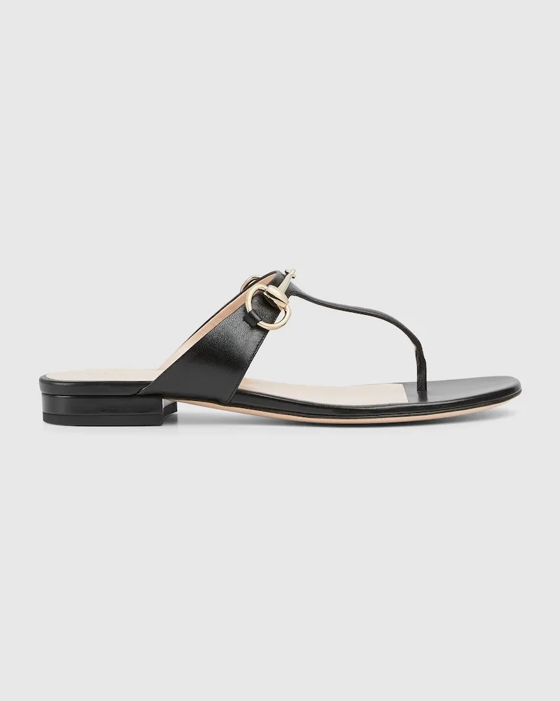 Gucci Damen-Zehensandale Mit Horsebit, Größe Schwarz