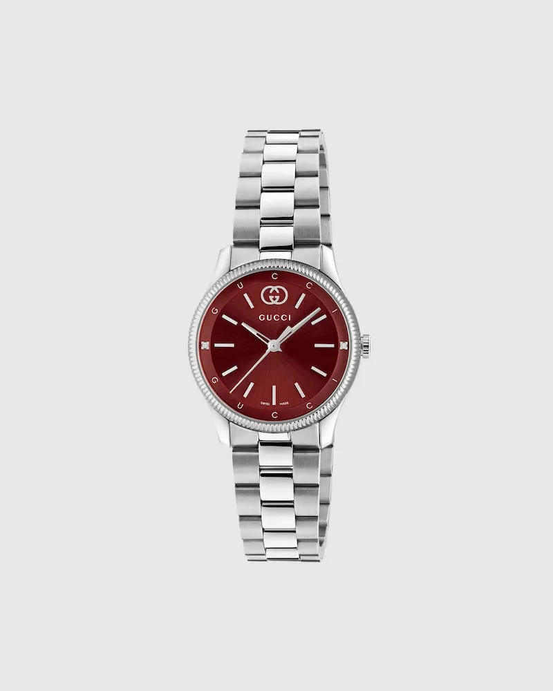 Gucci G-Timeless Uhr, 29 mm Bordeauxrot