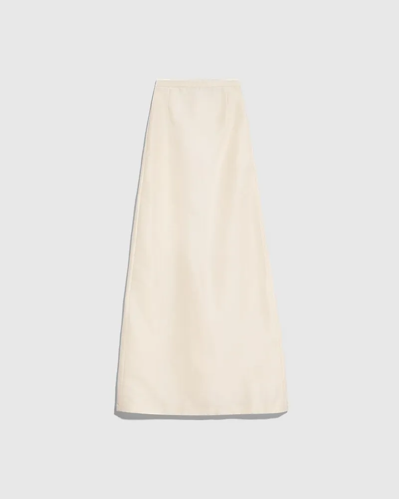 Gucci Langer Rock aus Feinem Seidenfaille, Größe Weiß