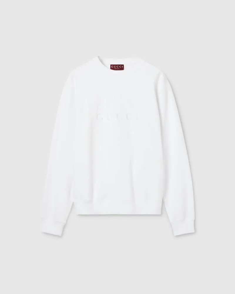Gucci Sweatshirt aus Baumwolljersey Mit Stickerei, Größe Weiß