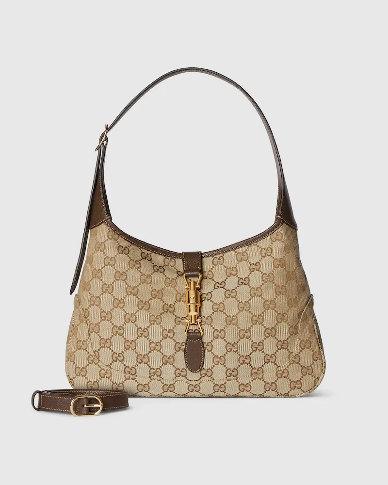 Gucci Mittelgroße Jackie 1961 Schultertasche Beige