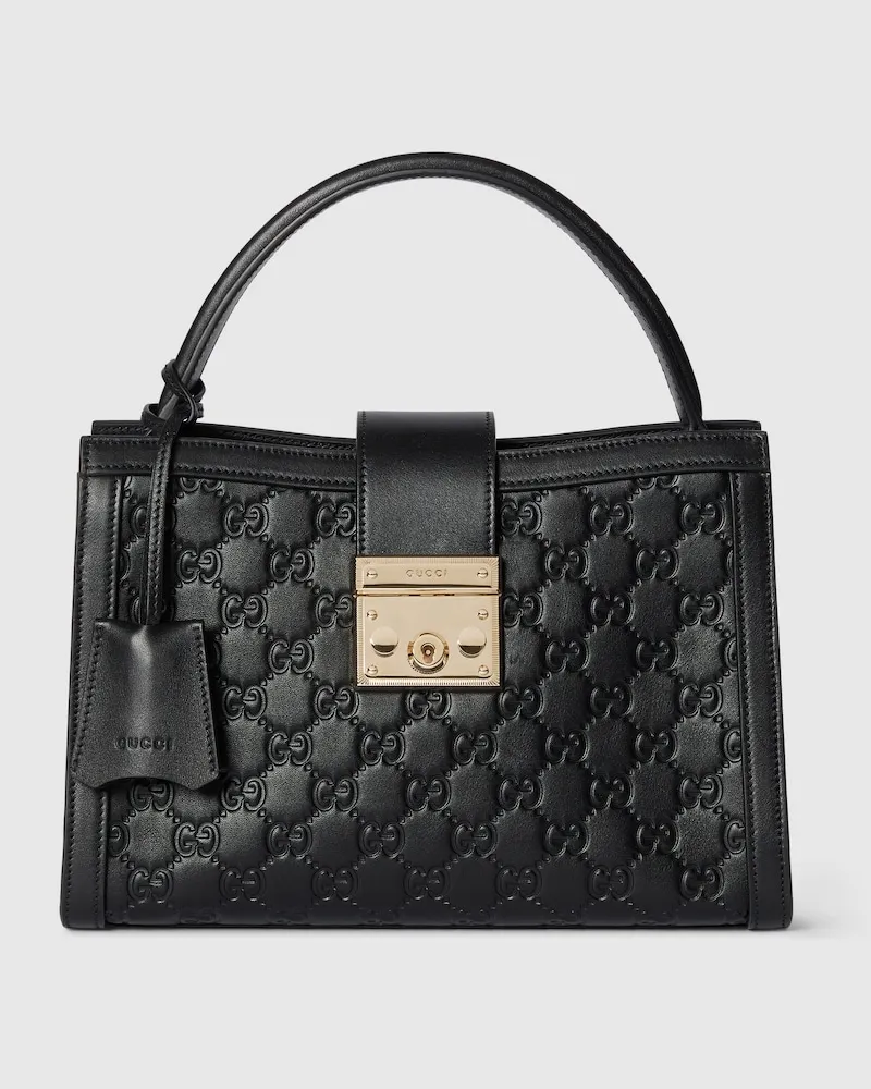 Gucci Mittelgroße Padlock Henkeltasche Schwarz