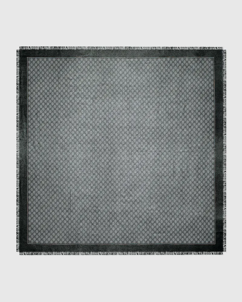 Gucci Halstuch aus GG Wolljacquard Grau