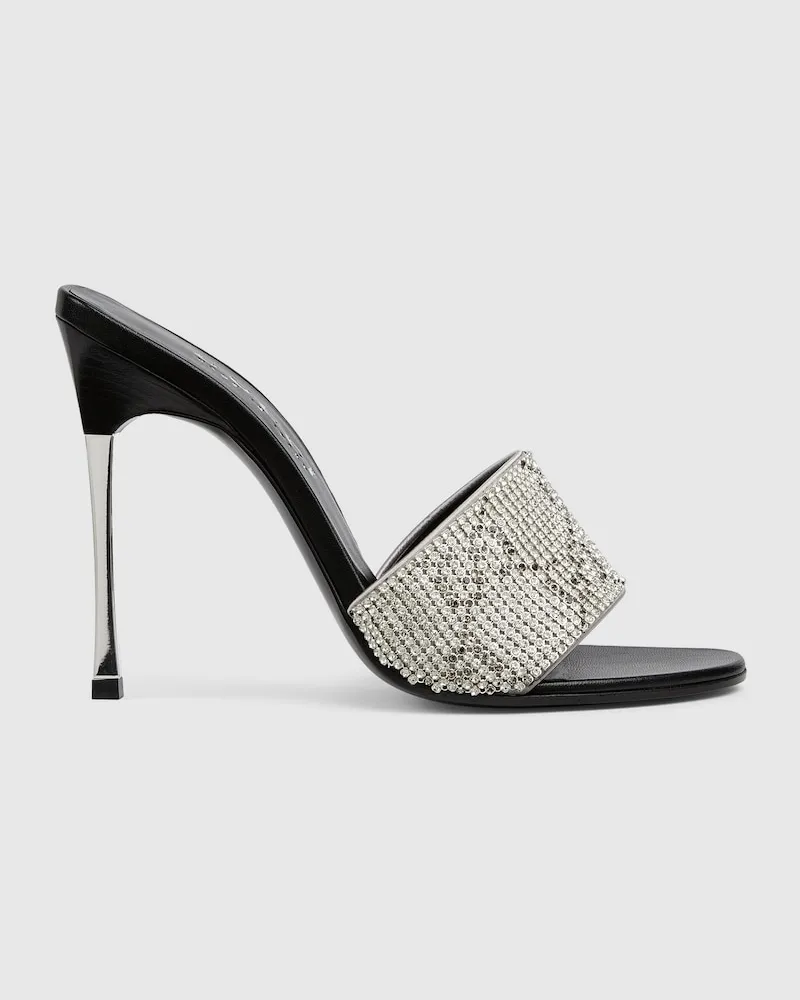 Gucci Bombshell Damenpantolette Mit Kristallen, Größe Grau