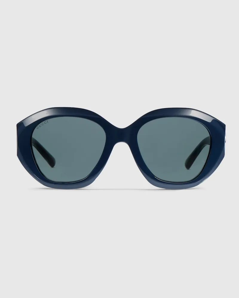 Gucci Sonnenbrille mit Geometrischem Rahmen Blau