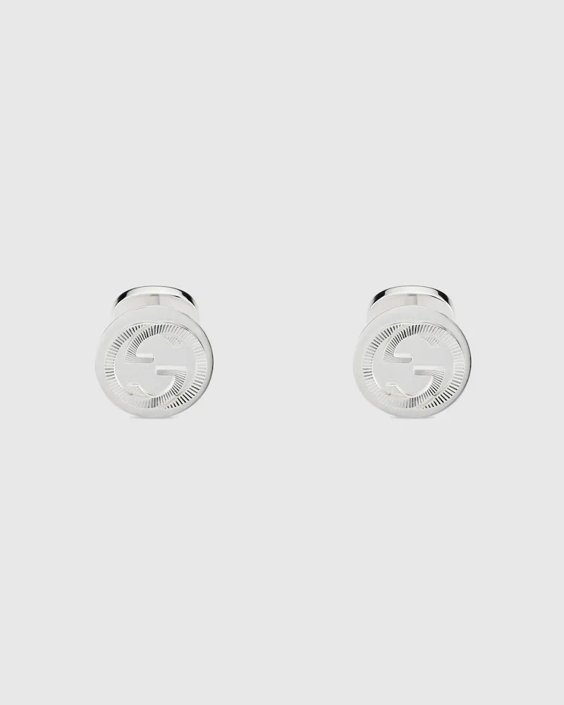 Gucci Interlocking Manschettenknöpfe Silber