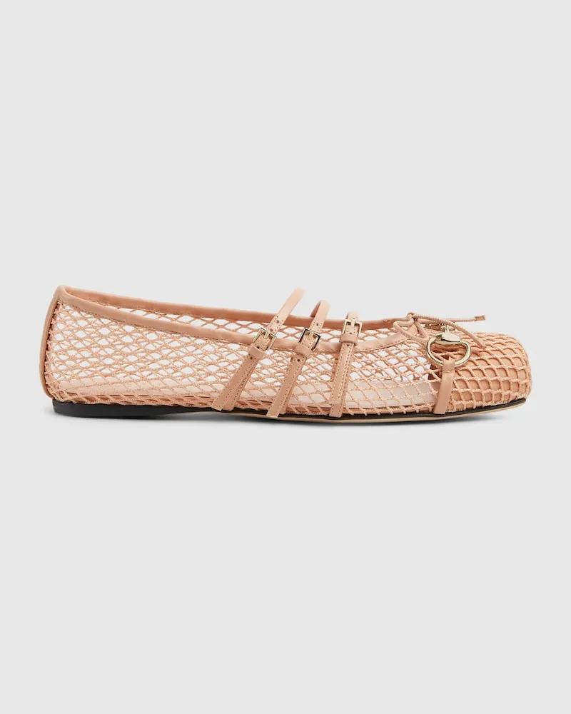 Gucci Horsebit Damenballerina, Größe Pink