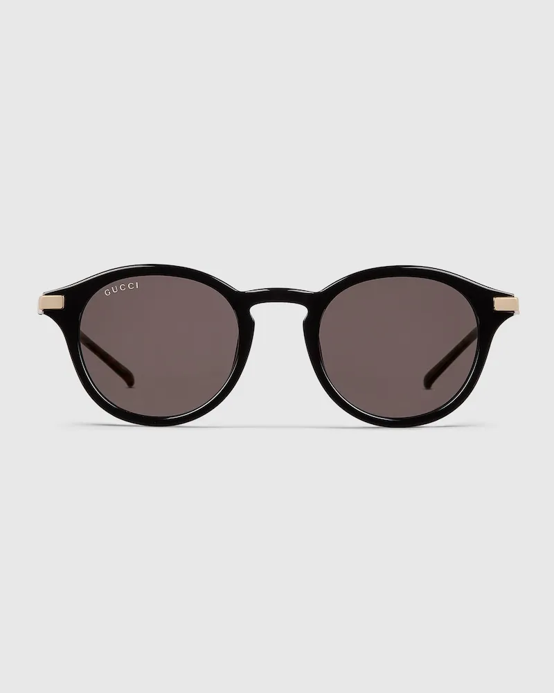 Gucci Sonnenbrille mit Rundem Rahmen Schwarz