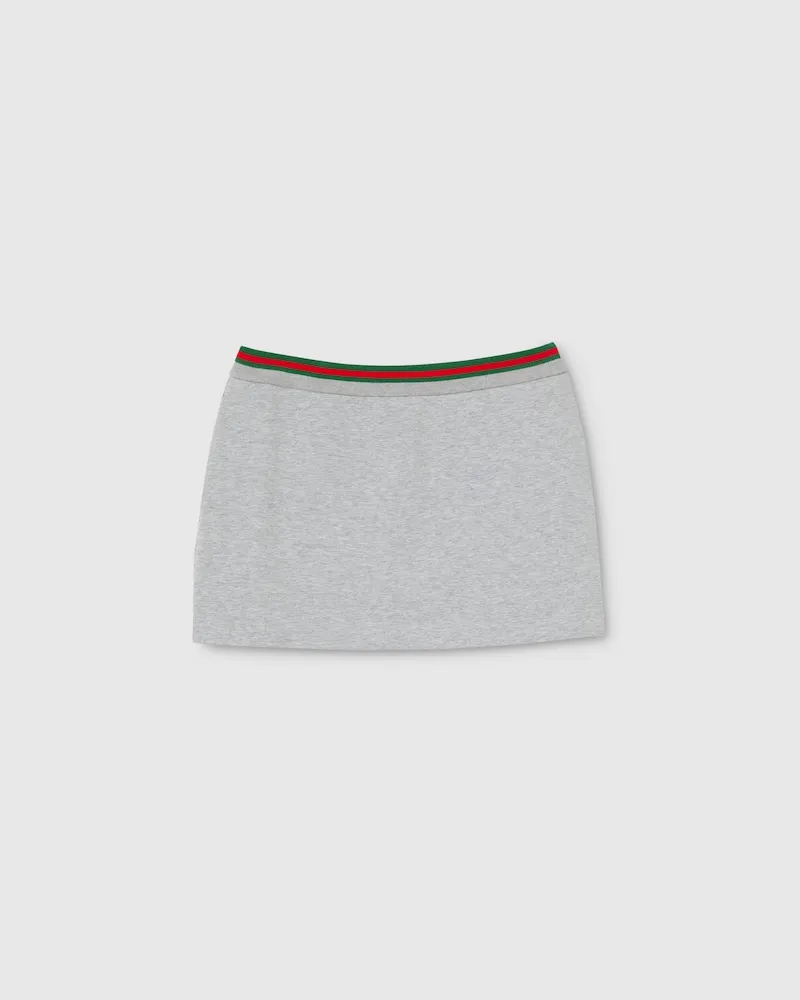 Gucci Rock aus Baumwolljersey Mit Web, Größe Grau