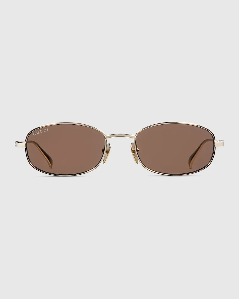 Gucci Sonnenbrille mit Ovalem Rahmen Gold