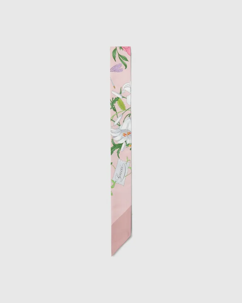 Gucci Band aus Seidentwill mit Print Pink