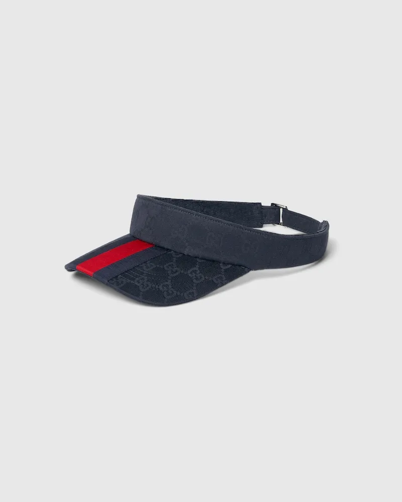 Gucci Sonnenblende aus GG Canvas Mit Web, Größe Blau