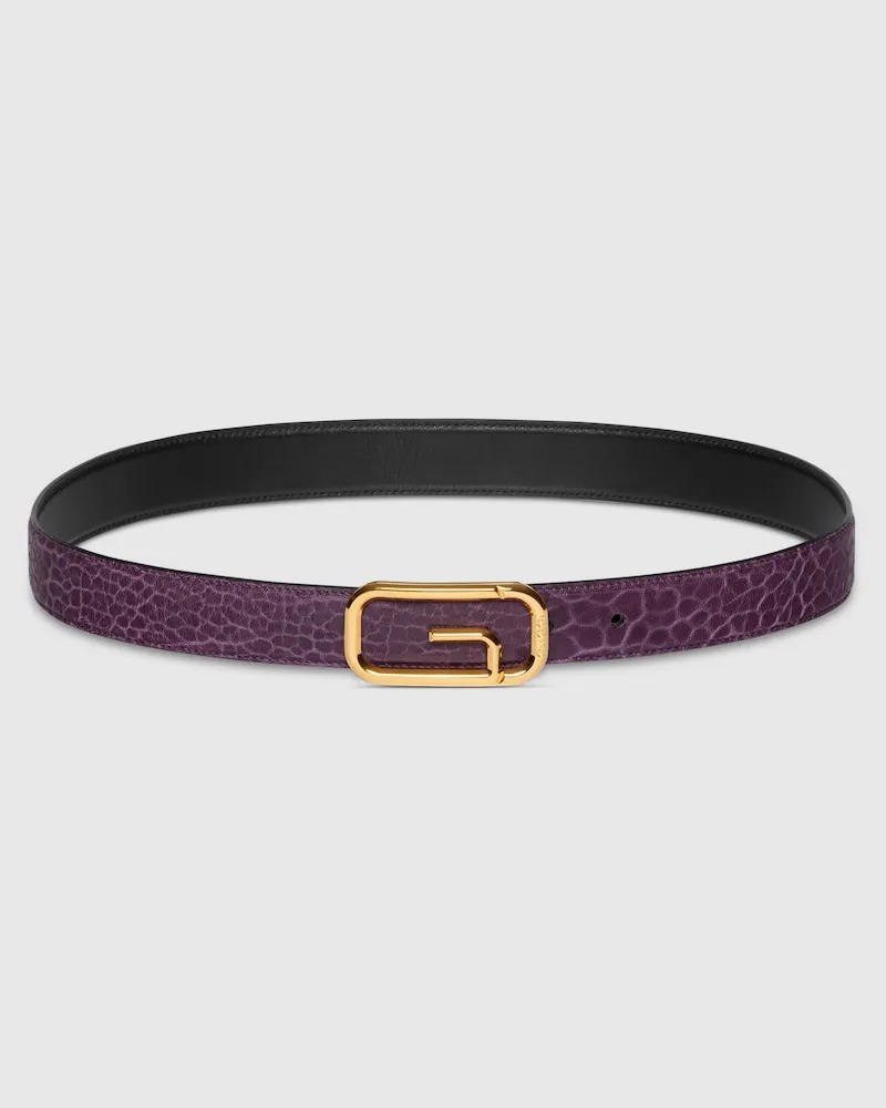Gucci Wendbarer Gürtel Mit Square G Schnalle, Größe 95 Violett