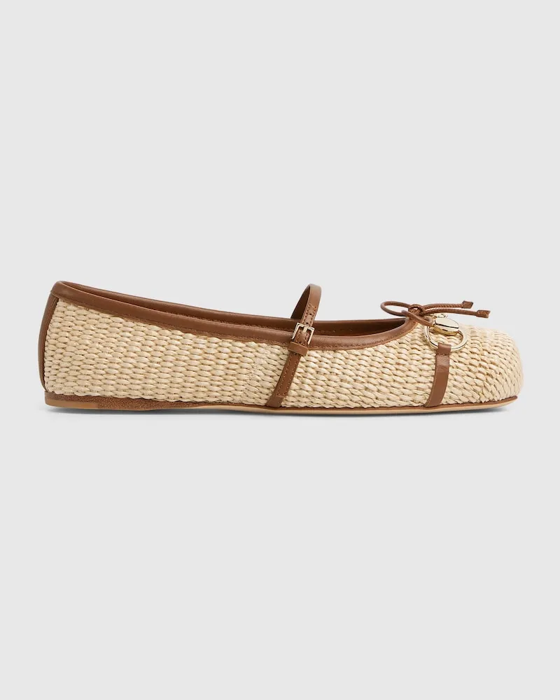 Gucci Horsebit Damenballerina, Größe Beige