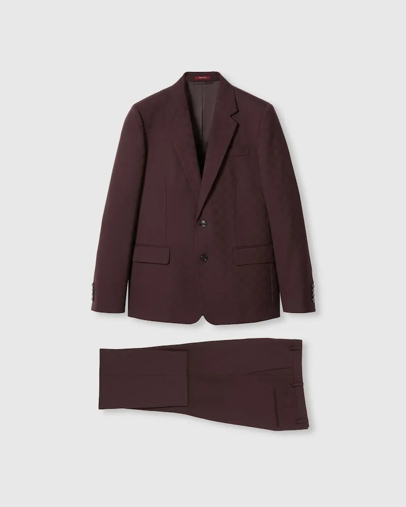 Gucci Anzug aus GG Wolljacquard, Größe Violett