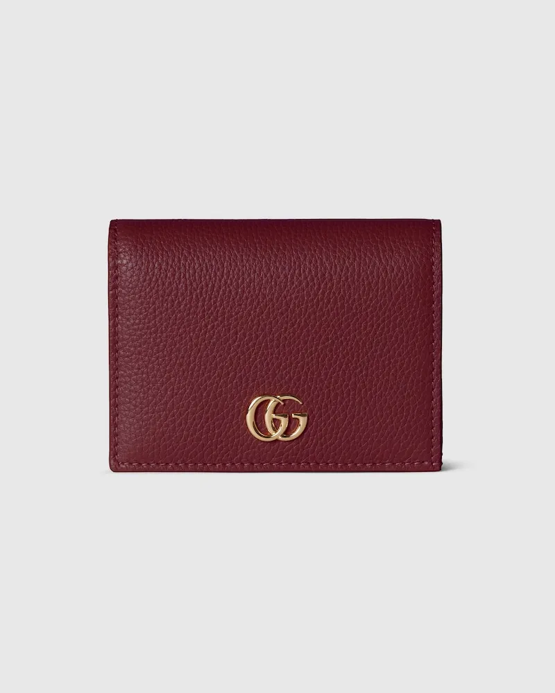Gucci Kleine, Zweifarbige GG Marmont Brieftasche Bordeauxrot