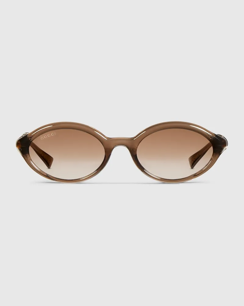 Gucci Sonnenbrille Mit Ovalem Rahmen Braun