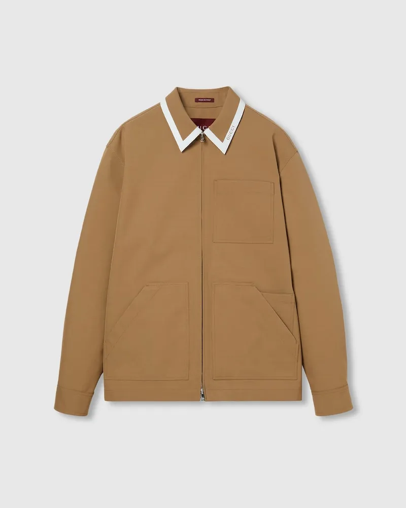 Gucci Jacke aus Technischem Gabardine, Größe Beige