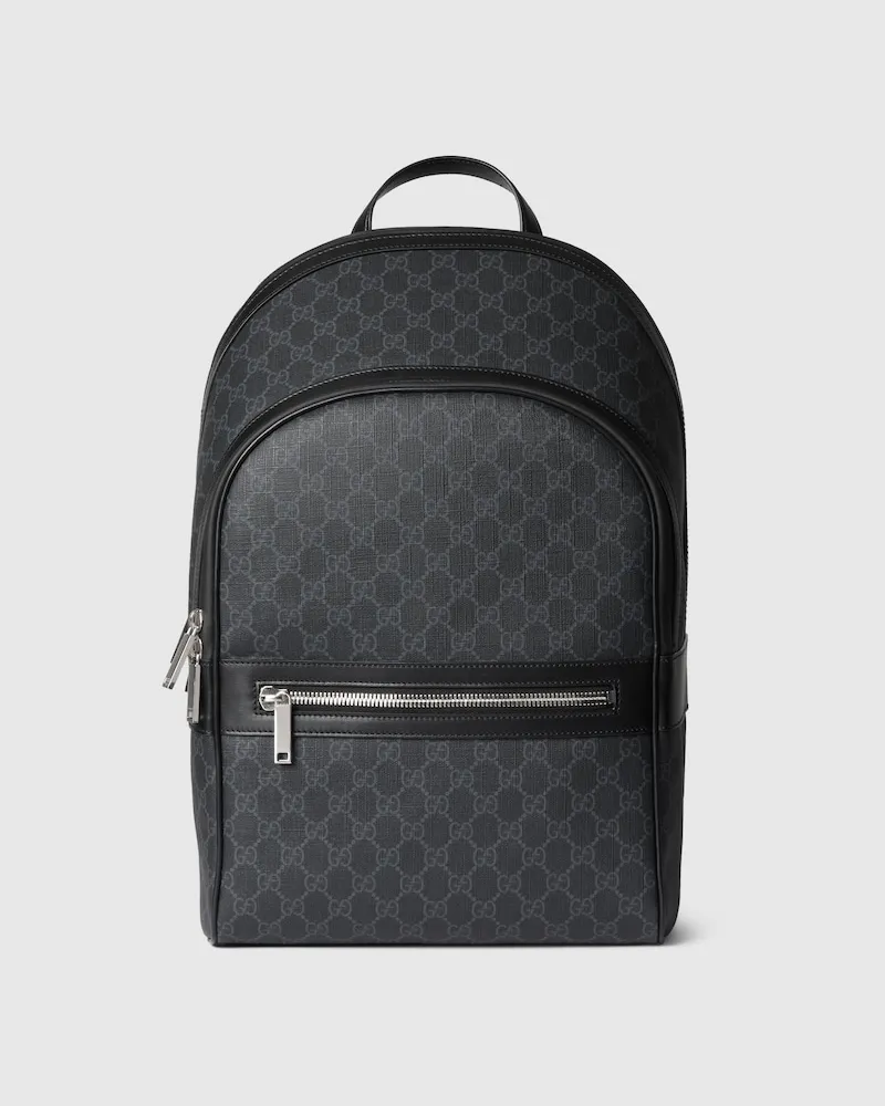 Gucci Mittelgroßer GG Black Rucksack Schwarz