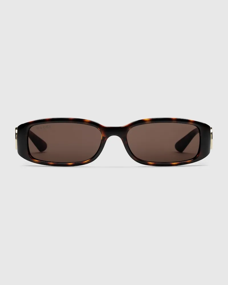 Gucci Sonnenbrille mit Rechteckigem Rahmen Braun