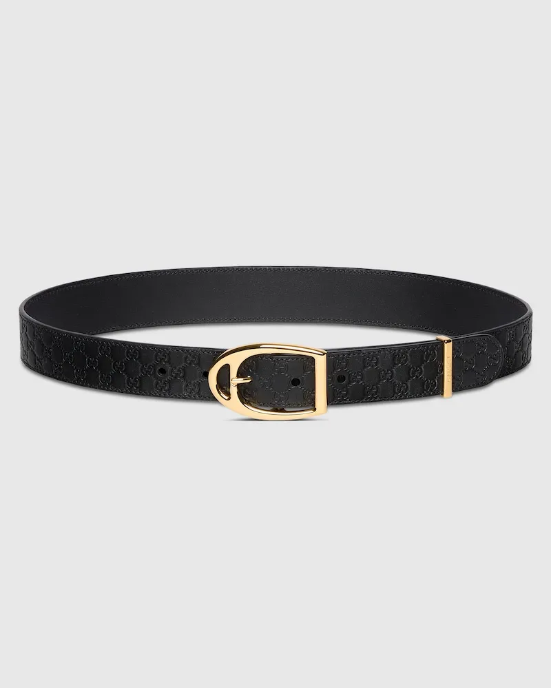 Gucci Gürtel Mit Steigbügelschnalle, Größe 95 Schwarz