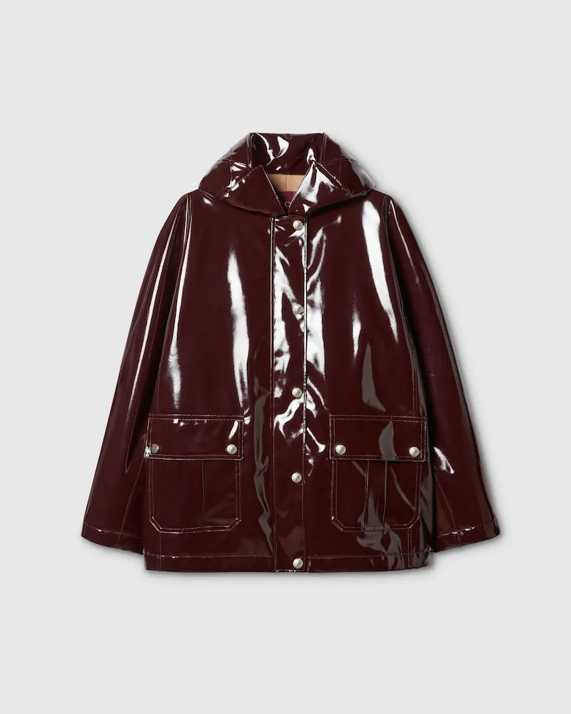 Gucci Jacke aus Ciré, Größe Violett