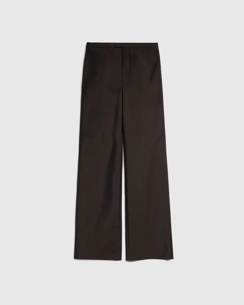 Gucci Pantalon En Laine Mohair À Fines Rayures, Taille Marron