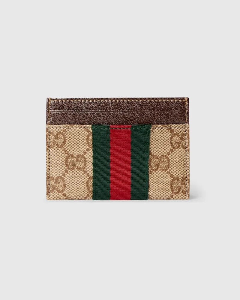 Gucci Kartenetui mit Web Beige