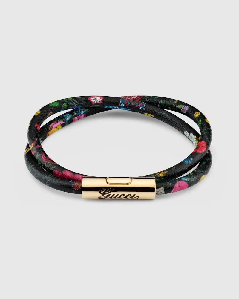 Gucci Leder-Doppelarmband mit Schriftzug Undefined